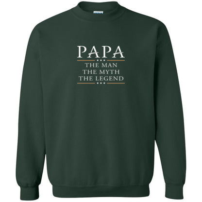 Family T-shirt Papa The Myth The Legend Forest Green