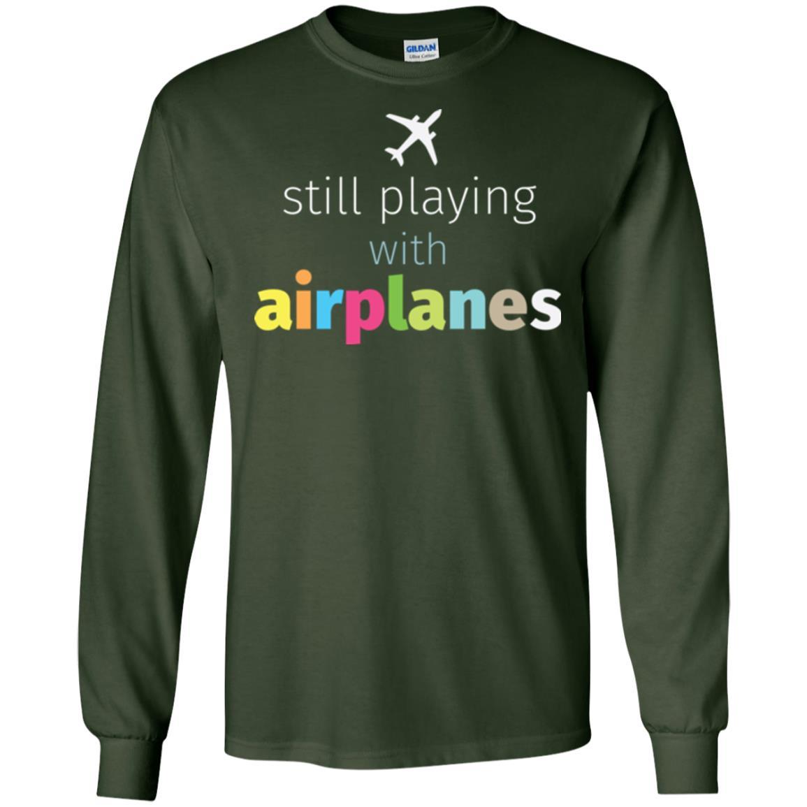 Pilot T-shirt Still Playing With Airplanes Forest Green