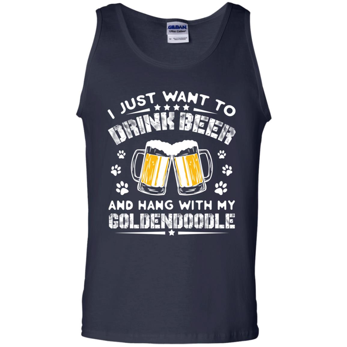 I Just Want To Drink Beer And Hang With My Goldendoodle Shirt Navy