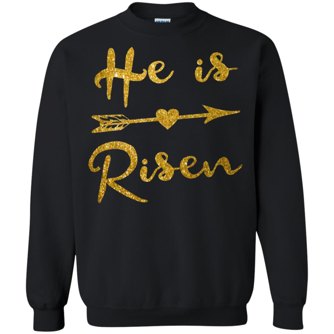 He Is Risen Christian T-shirt Black
