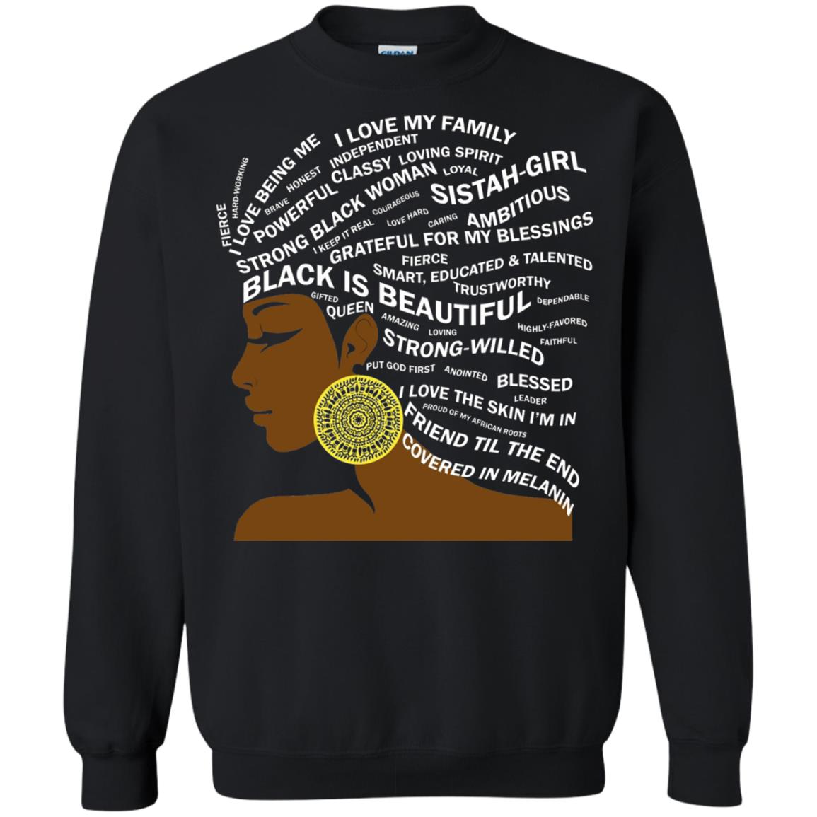 Black Is Beautiful Black History Month Word Art T-shirt Black