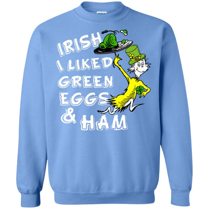 Irish I Liked Green Eggs And Ham T-shirt Carolina Blue