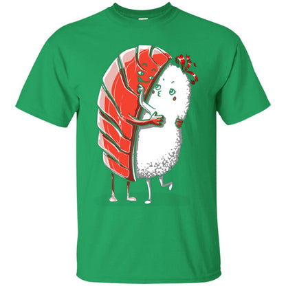 Sushi Lover T-shirt Salmon Sashimi Sushi Hug Love Irish Green