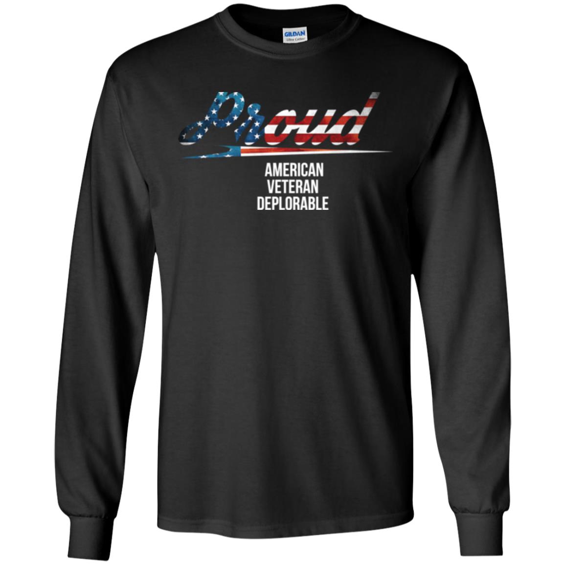 Veteran T-shirt Proud American Veteran Deplorable Black
