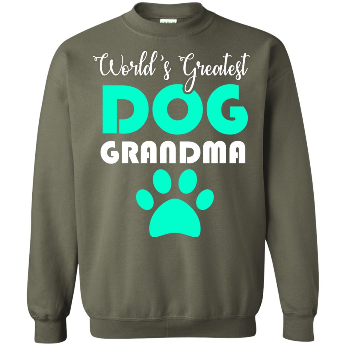 World_s Greatest Dog Grandma Cool Shirt For Mama Love Dogs Military Green