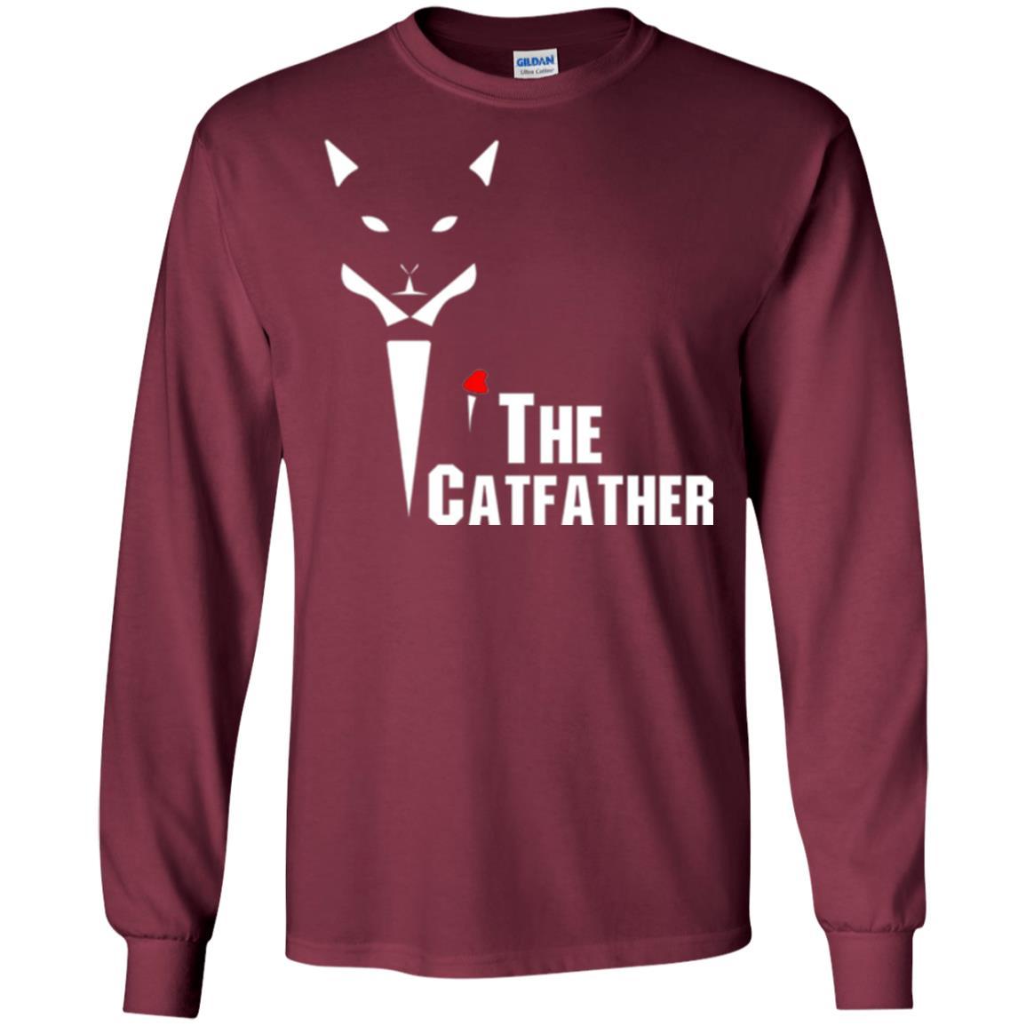 Cat Dad Lover T-shirt The Catfather T-shirt Maroon