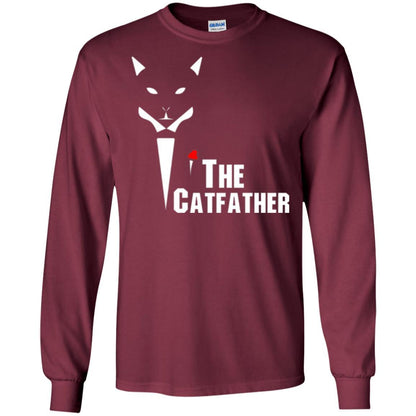 Cat Dad Lover T-shirt The Catfather T-shirt Maroon