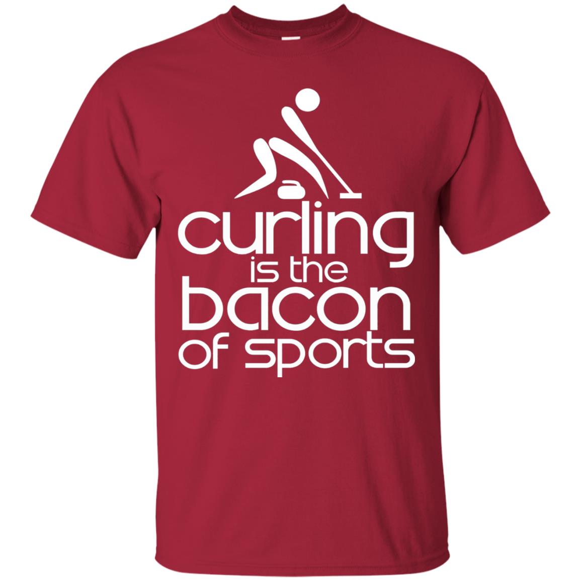 Funny Curling Is The Bacon Of Sports T-shirt Cardinal