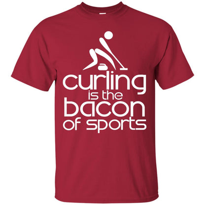 Funny Curling Is The Bacon Of Sports T-shirt Cardinal