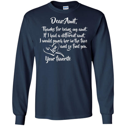 Family T-shirt Dear Aunt Thanks For Being My Aunt Navy