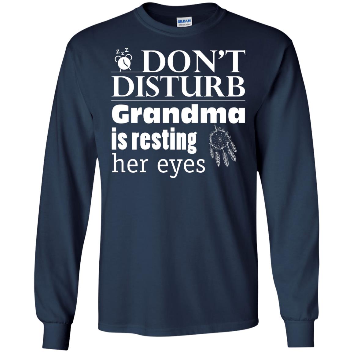 Don't Disturb Grandma Is Resting Her Eyes Funny Grandmom Shirt Navy