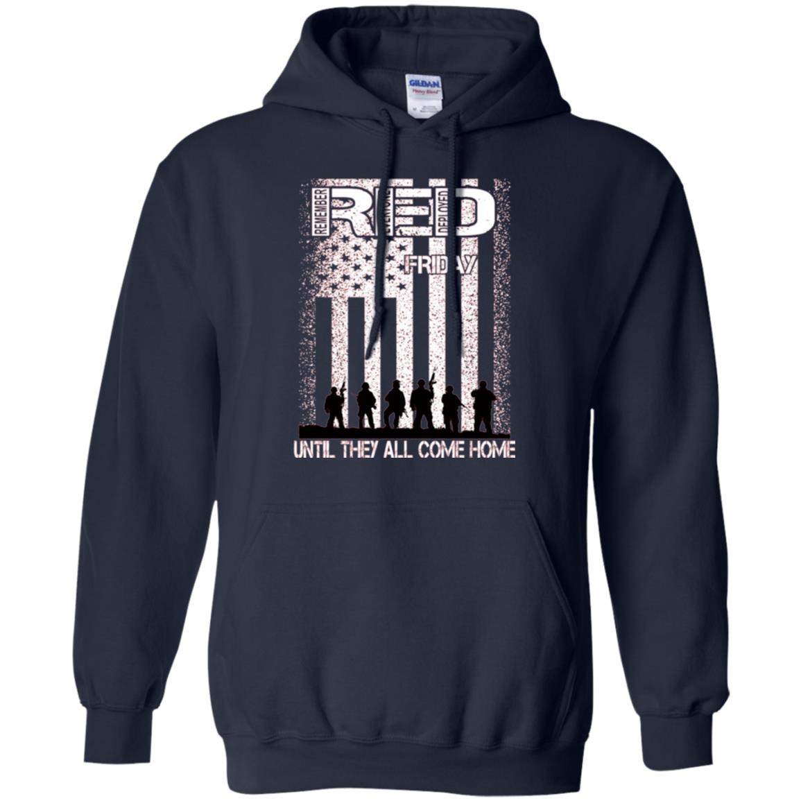 Red Friday Military T-shirt Untill They All Come Home Navy
