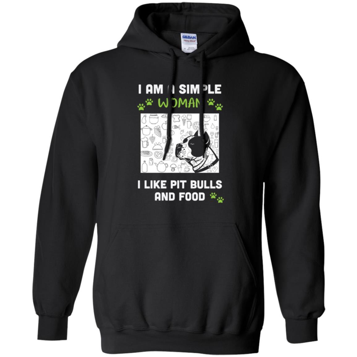 Pitbull Lover T-shirt I Am A Simple Woman I Like Pit Bulls Black