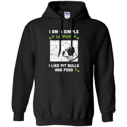 Pitbull Lover T-shirt I Am A Simple Woman I Like Pit Bulls Black