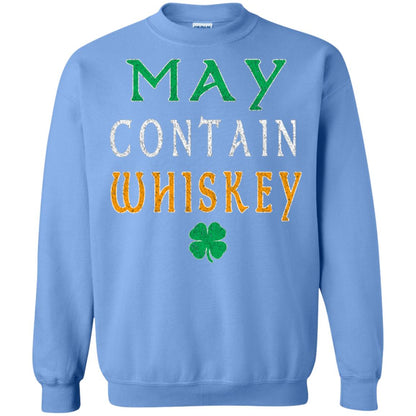 May Contain Whiskey St. Patrick_s Day T-shirt Carolina Blue