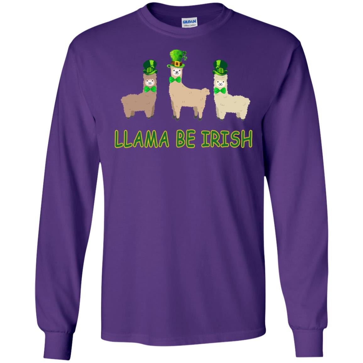 Llama Be Irish Ireland Gift Shirt Purple