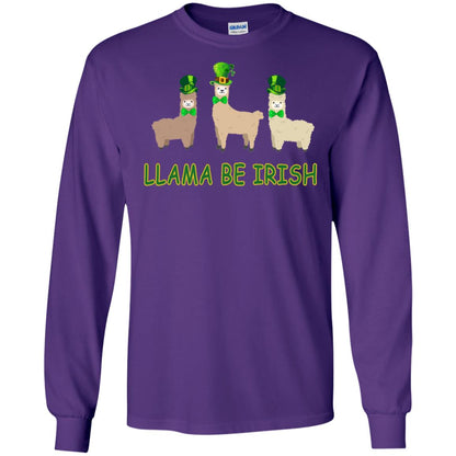 Llama Be Irish Ireland Gift Shirt Purple