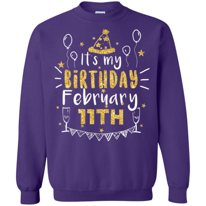 Birthday February 11th Party T-shirt It_s My Birthday Purple