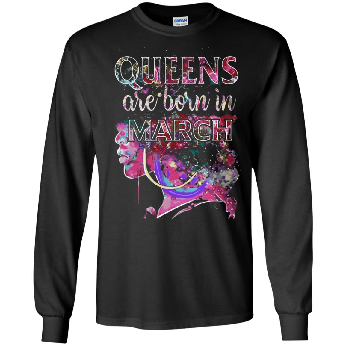 Birthday T-shirt Queens Are Born In March Black