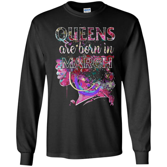 Birthday T-shirt Queens Are Born In March Black