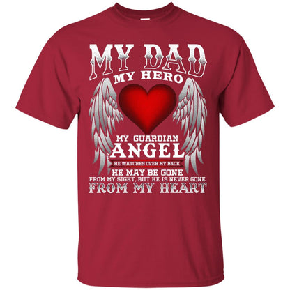 My Dad, My Hero, My Guardian Angel Father_s Day Dad In Heaven T-shirt Cardinal