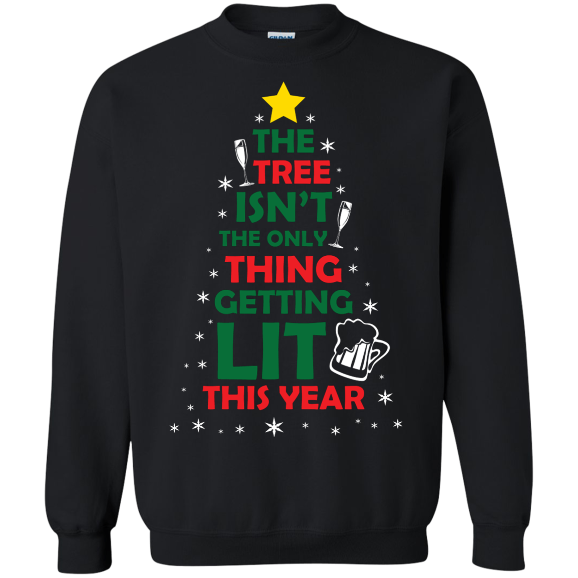 Christmas T-shirt The Tree Isn't The Only Thing Getting Lit This Year Black