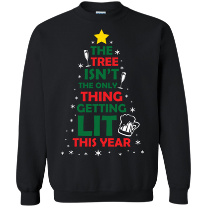 Christmas T-shirt The Tree Isn't The Only Thing Getting Lit This Year Black