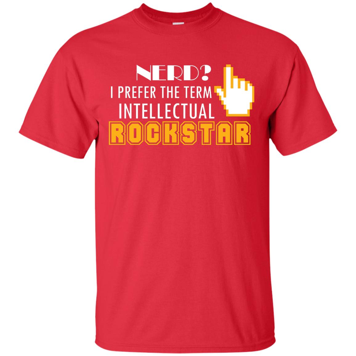 Nerd I Prefer The Term Intellectual Rockstar Coder T-shirt Red