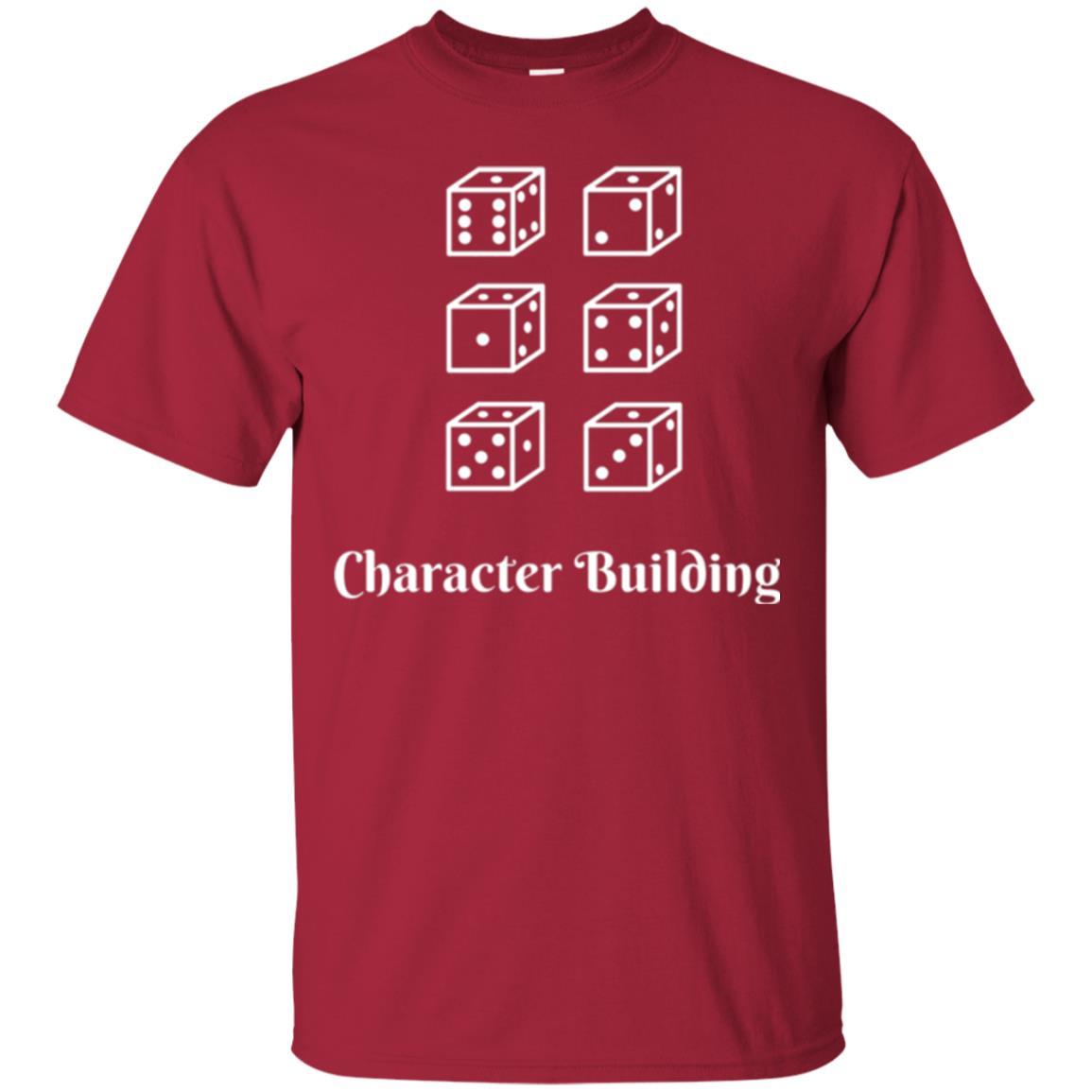Gamer T-shirt Character Building Rolling Dice Cardinal