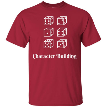 Gamer T-shirt Character Building Rolling Dice Cardinal