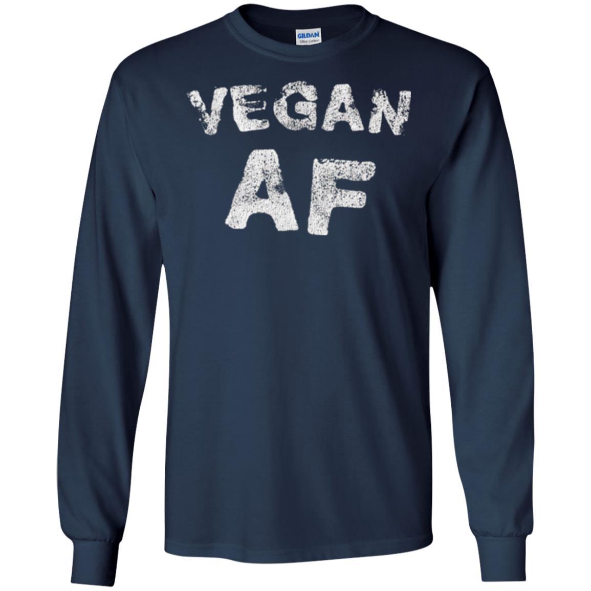 Vegetarian T-shirt Vintage Vegan Af T-shirt Navy