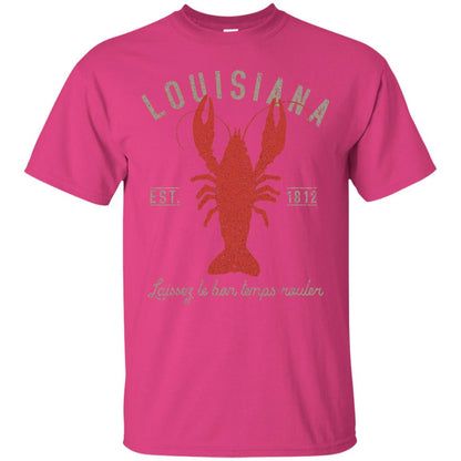Louisiana Laissez Le Bon Temps Rouler Crawfish T-shirt Heliconia
