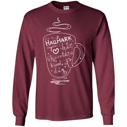 Christmas T-shirt It's A Hallmark Hot Chocolate Kind Of Day Maroon