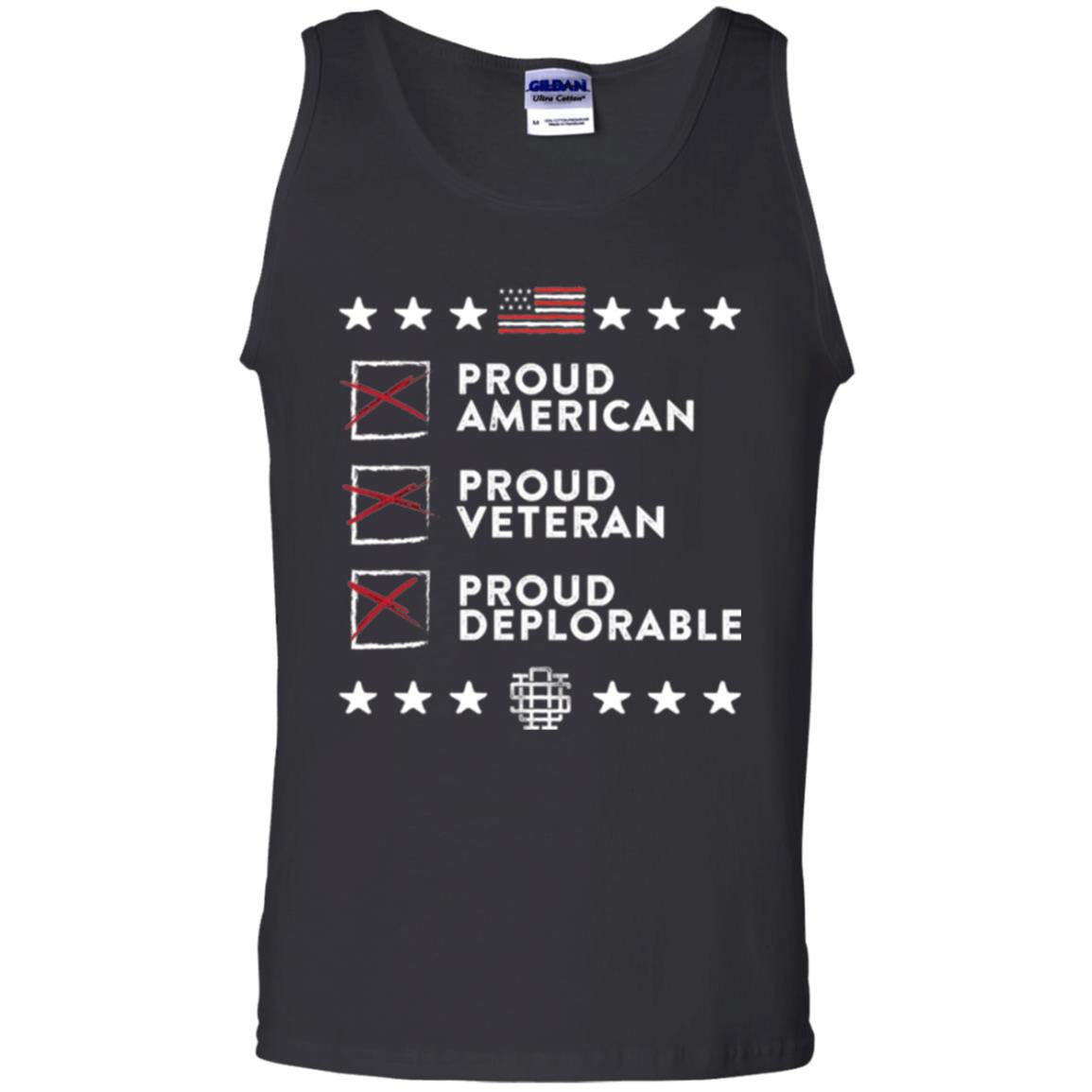 American T-shirt Proud American, Proud Veteran, Proud Deplorable Black