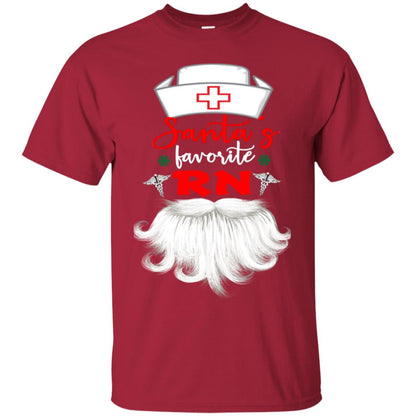 Santa's Favorite Rn Nursing Idea Shirt Cardinal