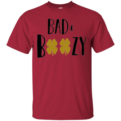 Bad And Boozy Funny Saint Patrick Day Drinking T-shirt Cardinal