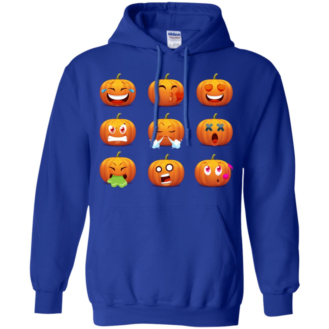 Funny Pumpkins Emoji Halloween Gift Shirt Royal