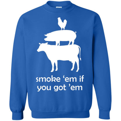 Funny Bbq T-shirt Smoke 'em If You Got 'em Royal