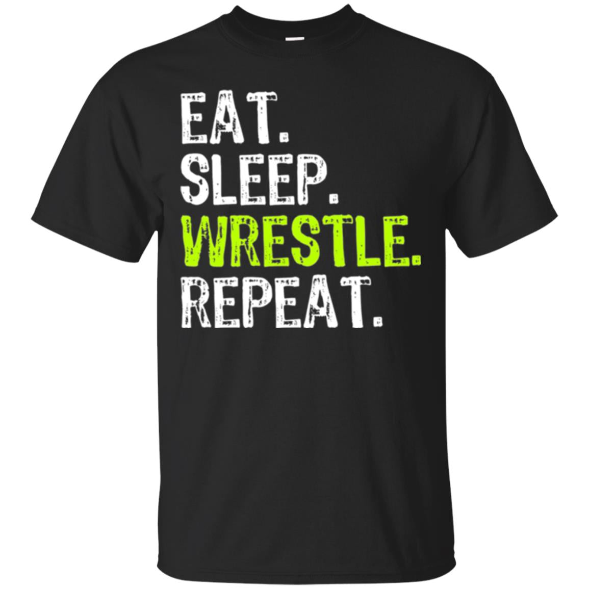 Wrestling T-shirt Eat Sleep Wrestle Repeat Black