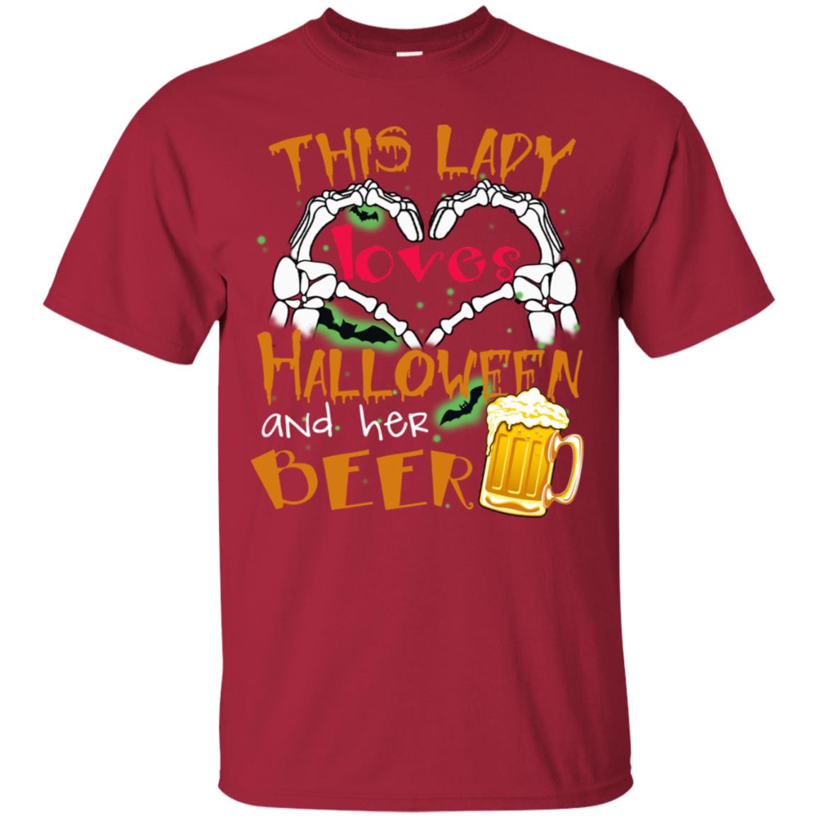 This Girl Loves Halloween And Her Beer Funny Halloween Shirt For Beer Lovers Cardinal