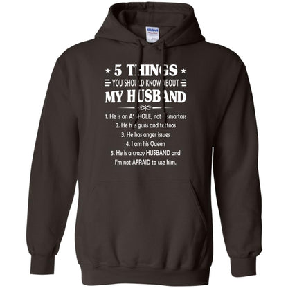 Wife T-shirt 5 Things You Should Know About My Husband Dark Chocolate