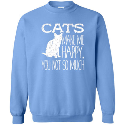 Cat Lover T-shirt Cats Make Me Happy You Not So Much Carolina Blue