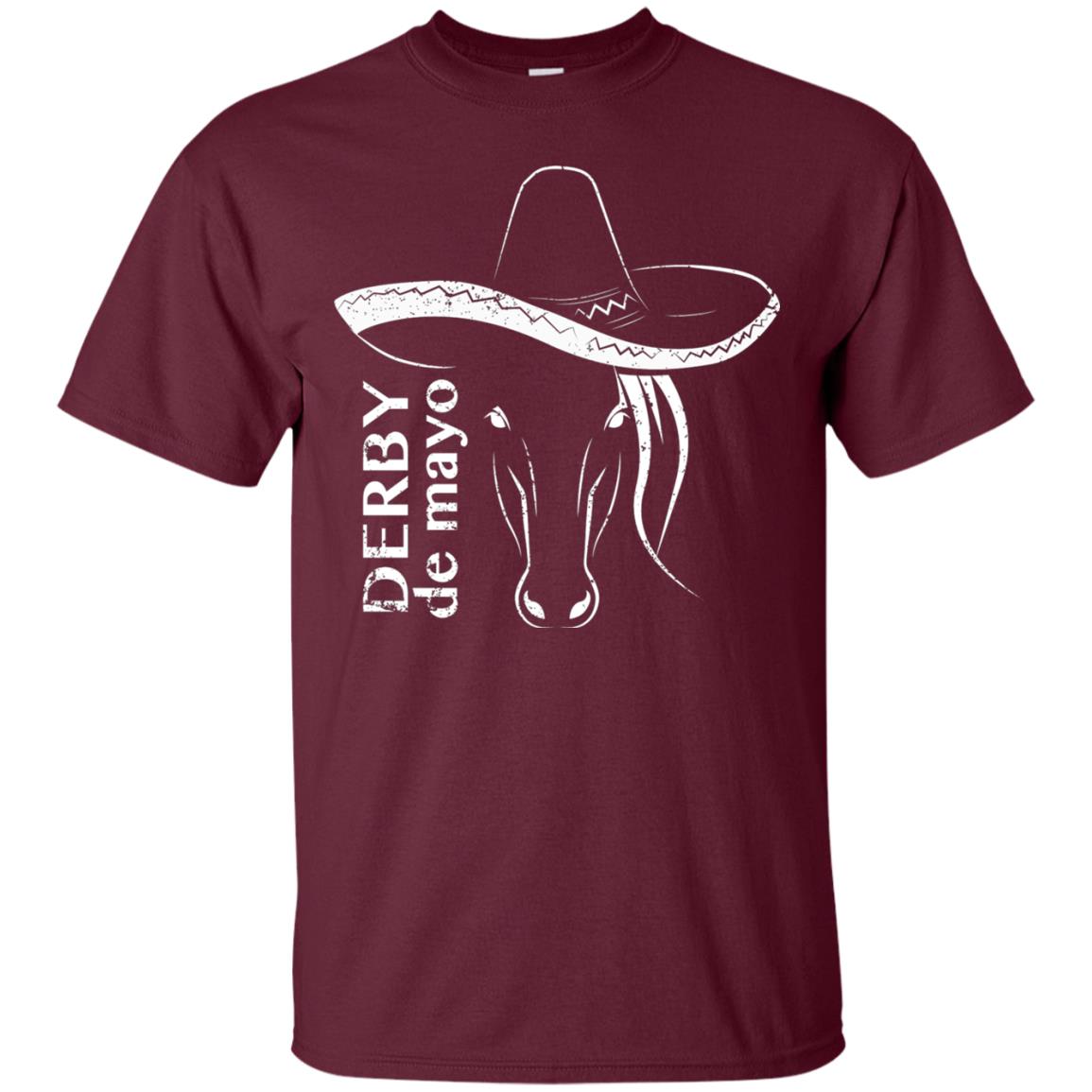 Derby De Mayo Sombrero Horse Race Shirt Maroon