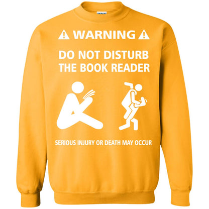 Warning Do Not Disturb The Book Reader Serious Injury Or Death May Occur Gold