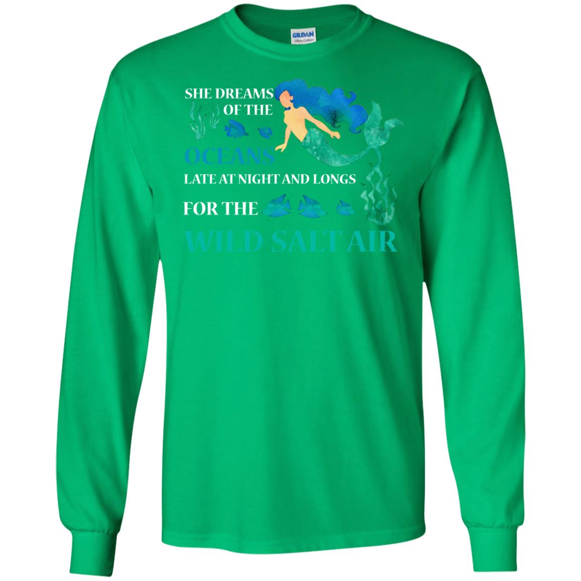 She Dreams Of The Oceans Mermaid T-shirt Irish Green