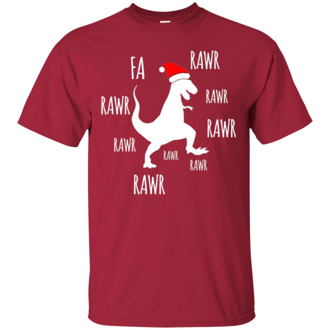Christmas T-shirt Fa Rawr Rawr Funny T-rex Dinosaur Cardinal
