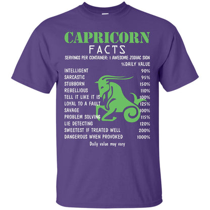 Capricorn Facts 1 Awesome Zodiac Sign Gift Shirt For Capricorn Horoscope Purple