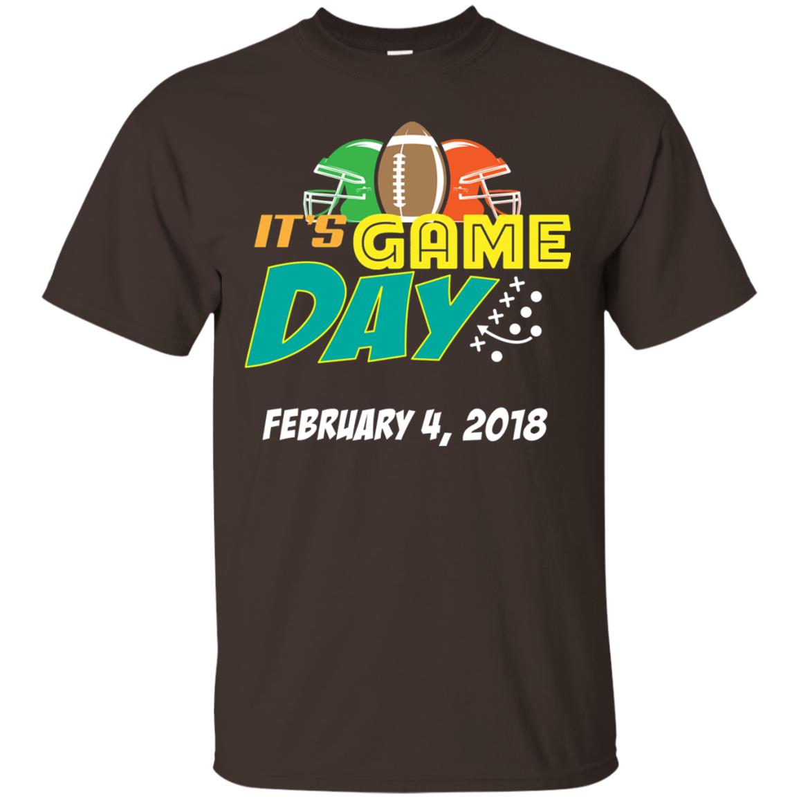 Football Lover T-shirt It_s Game Day February 4 2018 Dark Chocolate