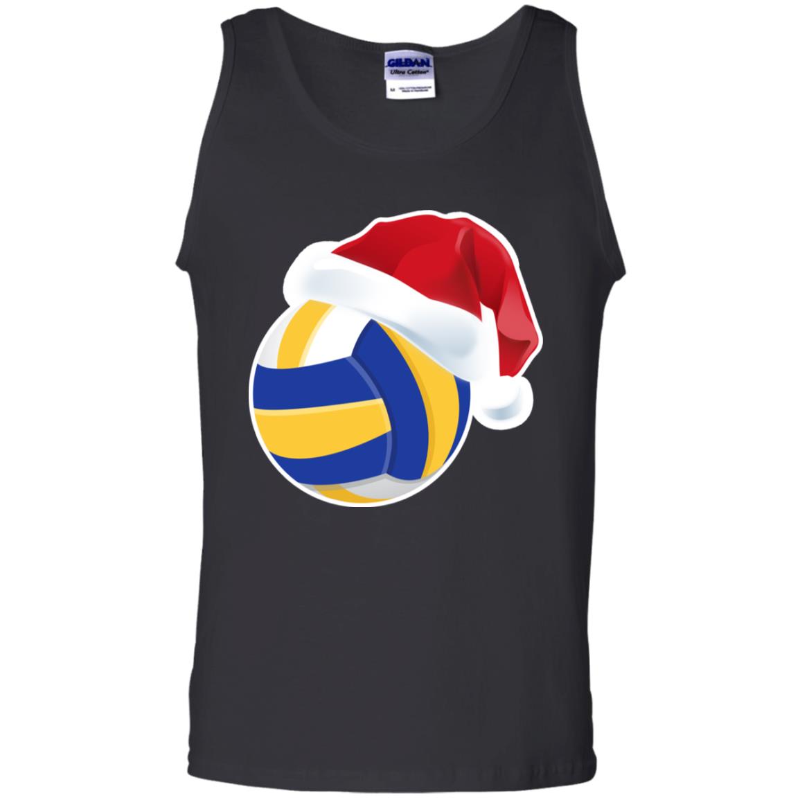 Volleyball With Santa Claus Hat X-mas Shirt For Volleyball LoversG220 Gildan 100% Cotton Tank Top