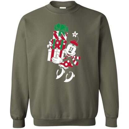 Christmas T-shirt Disney Minnie Mouse Christmas Gifts Military Green